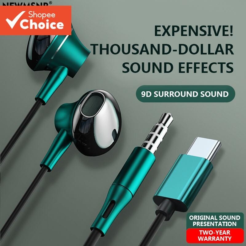 Newmsnr Fones De Ouvido Com Fio Tipo-C/3.5mm Interface Intra-Auriculares Para Jogos Qualidade De Som Ouvir Música