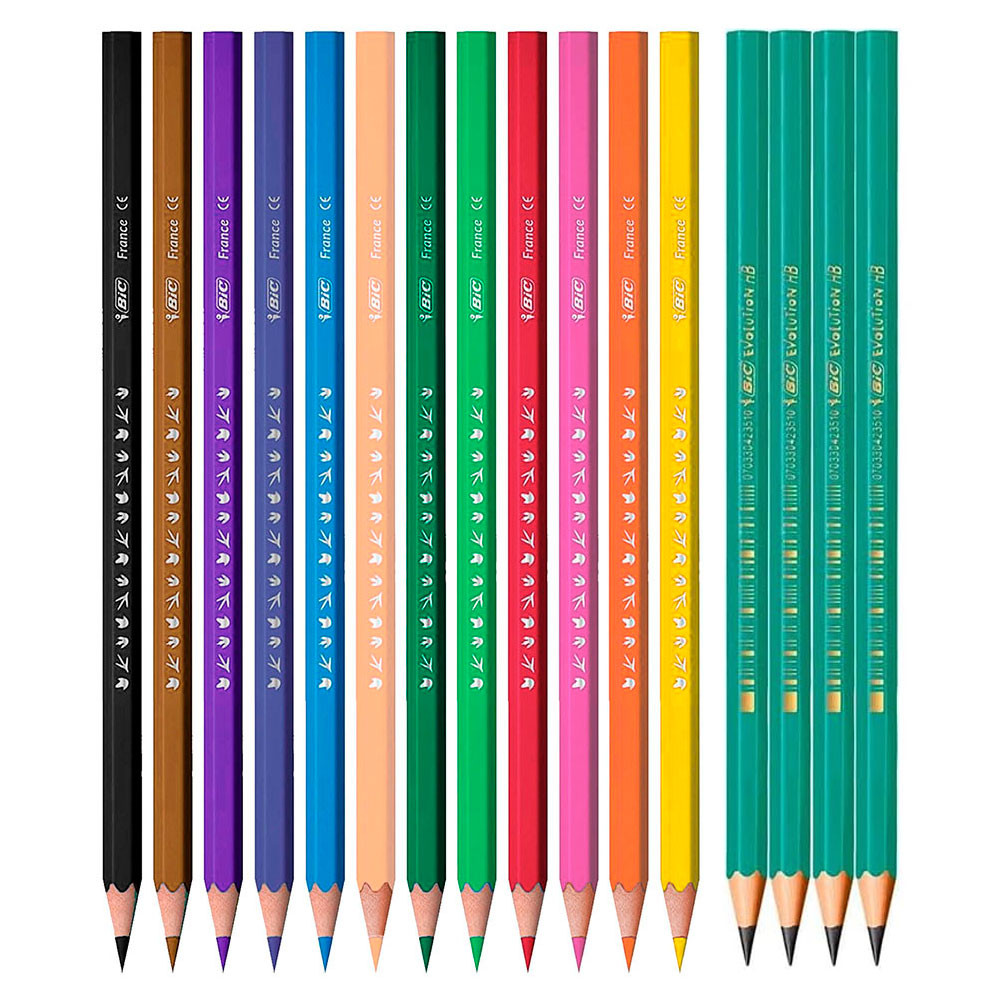 Lápis de cor 12 cores Evolution + 4 lápis grafite Bic · foto 2