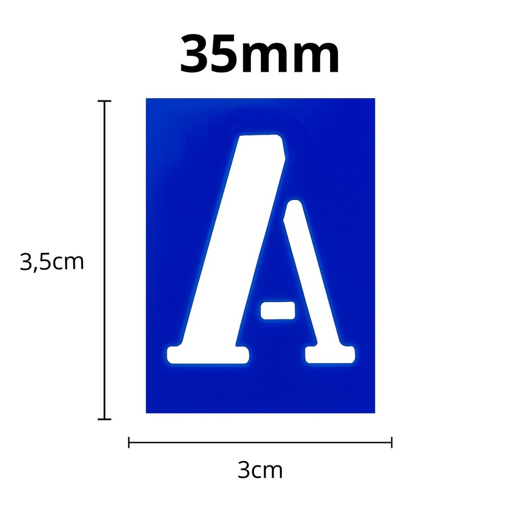 Kit Régua Letras e Números Vazados Tamanhos Material Escolar