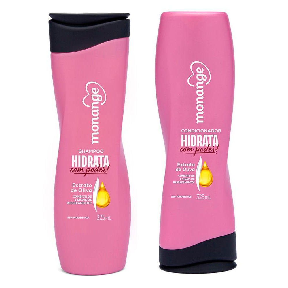 Kit Shampoo 325ml e Condicionador 325ml Monange Hidrata com Poder - Beauty