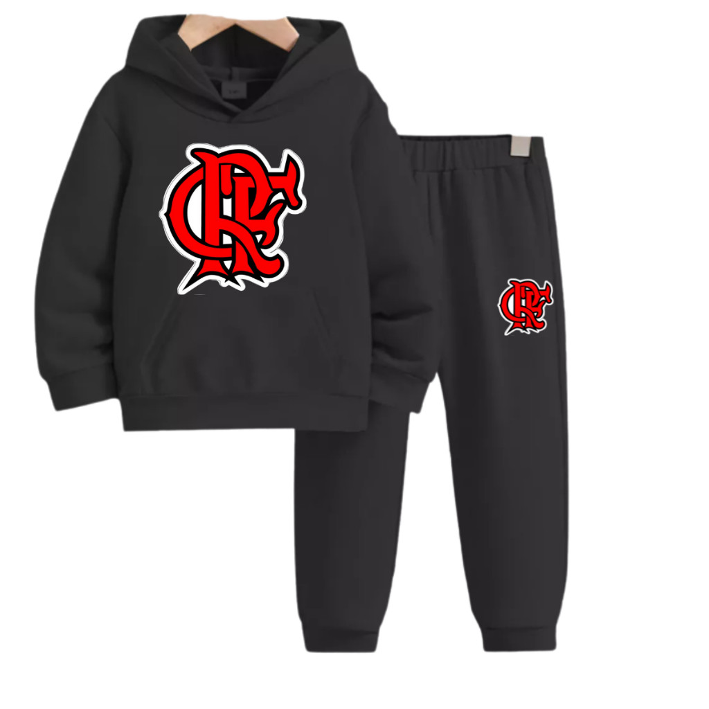 Conjunto de calça + Blusa de moletom canguru rj personalizada masculino feminino unissex infantil 06 ao 16