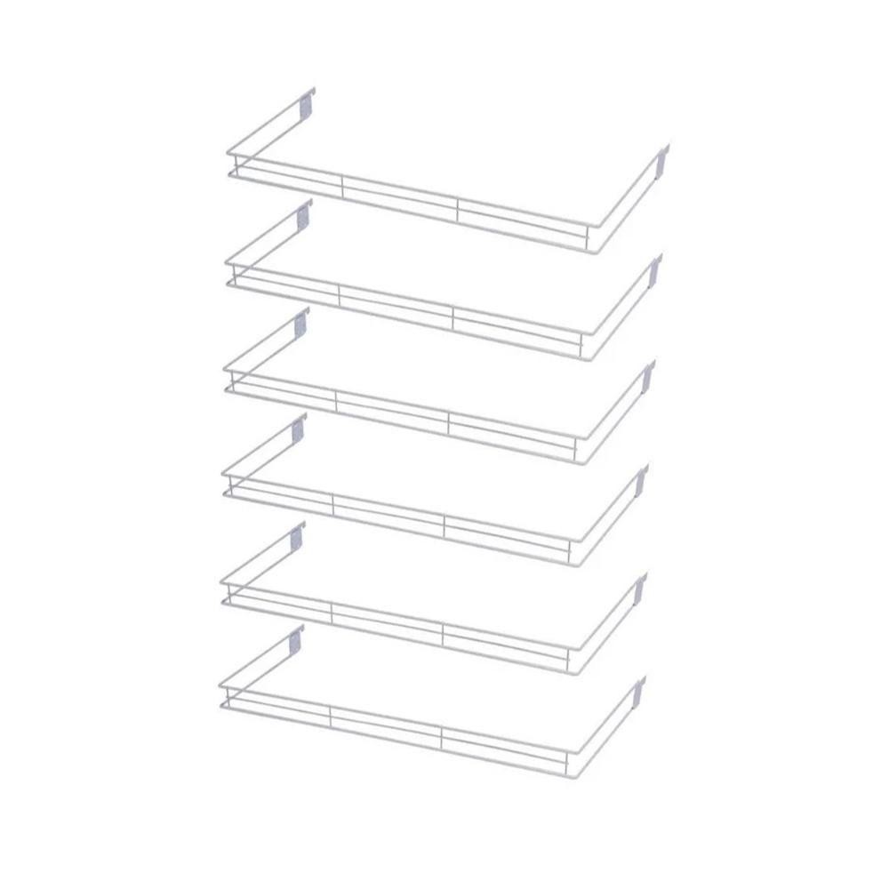 Kit - 6 Aparador Aramado Em U 30x73cm Branco - Sa Gondolas