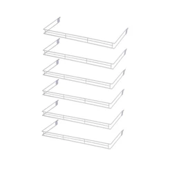 Kit - 6 Aparador Aramado Em U 30x73cm Branco - Sa Gondolas