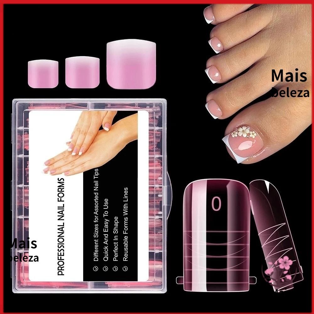 MAXBEAUTY 120pcs Molde De Unha De Dedo Do Pé , Pontas Falsas De Formas Duplas Acrílicas , Moldes De Gel Poli De Cobertur em Oferta na Shopee