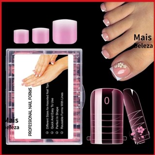 MAXBEAUTY 120pcs Molde De Unha De Dedo Do Pé , Pontas Falsas De Formas Duplas Acrílicas , Moldes De Gel Poli De Cobertur em Oferta na Shopee