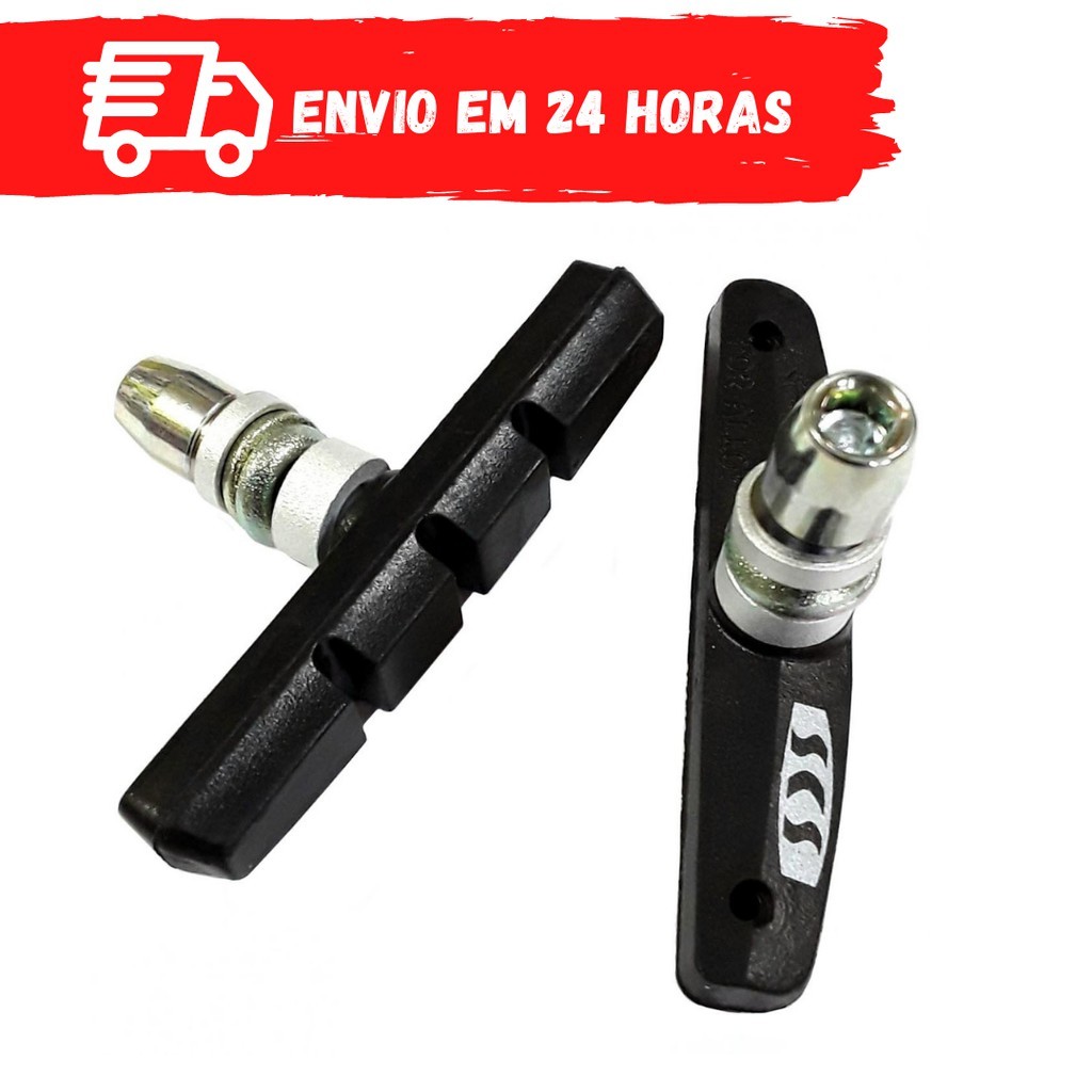 Par De Sapata Orbital Scs 68mm Para V-brake Shimano Logan Grau Wheeling Borracha De Freio Bike