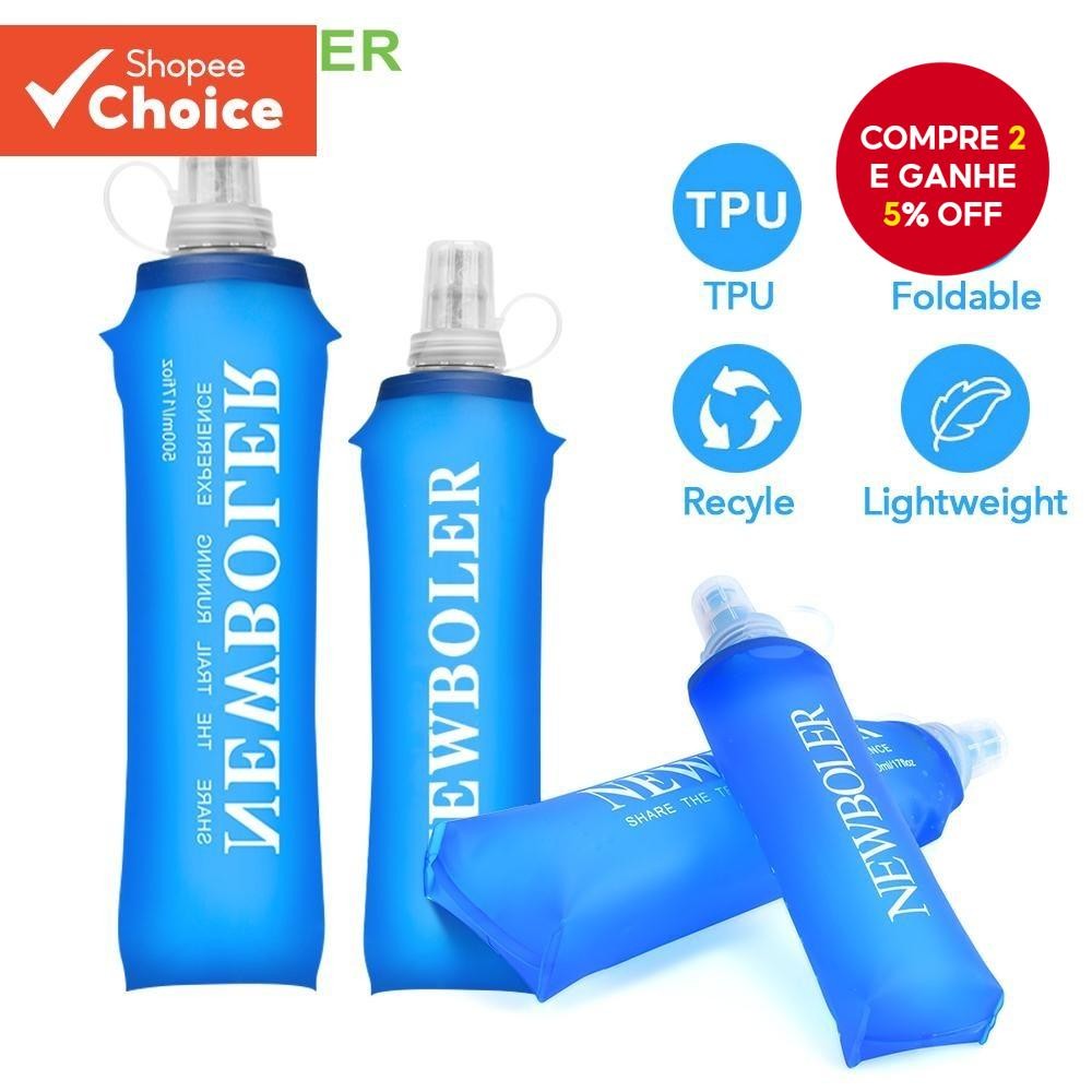 Garrafa D'água Macia Dobrável de Silicone NEWBOLER 250ml 500ml para Esportes ao Ar Livre, ...