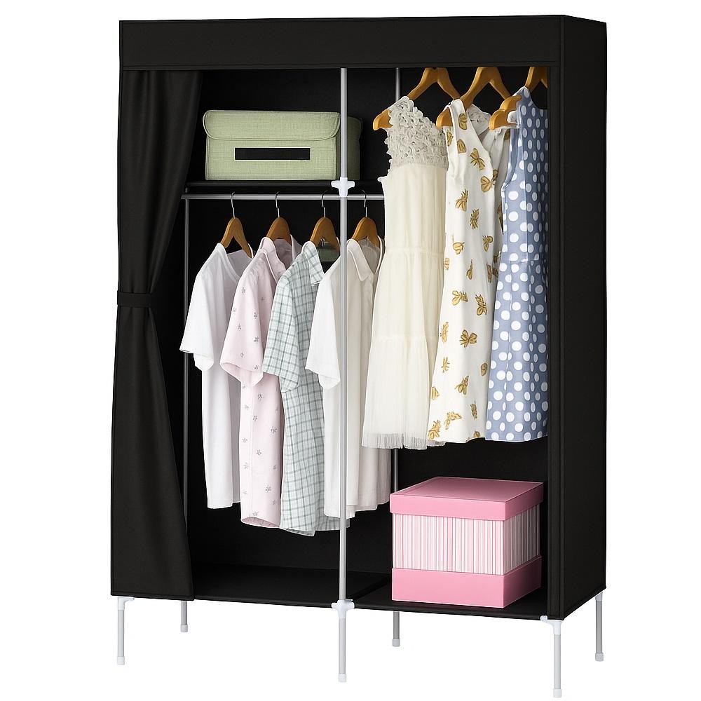 CABIDEIRO PRATELEIRA MINI SAPATEIRA GUARDA ROUPA PORTATIL ORGANIZADOR CAIXAS CAMPING ARMARIO PRETO