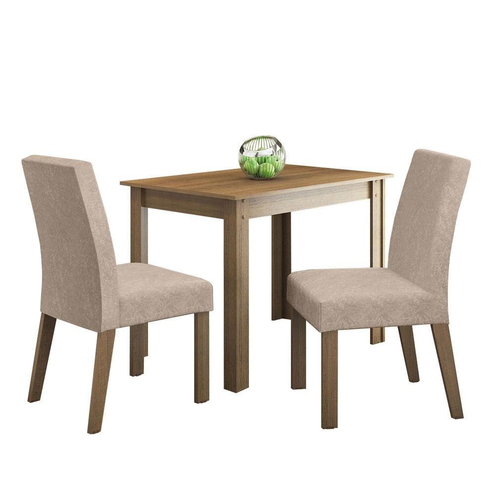 Mesa Tampo De Madeira Com 2 Cadeiras Rustic/imperial