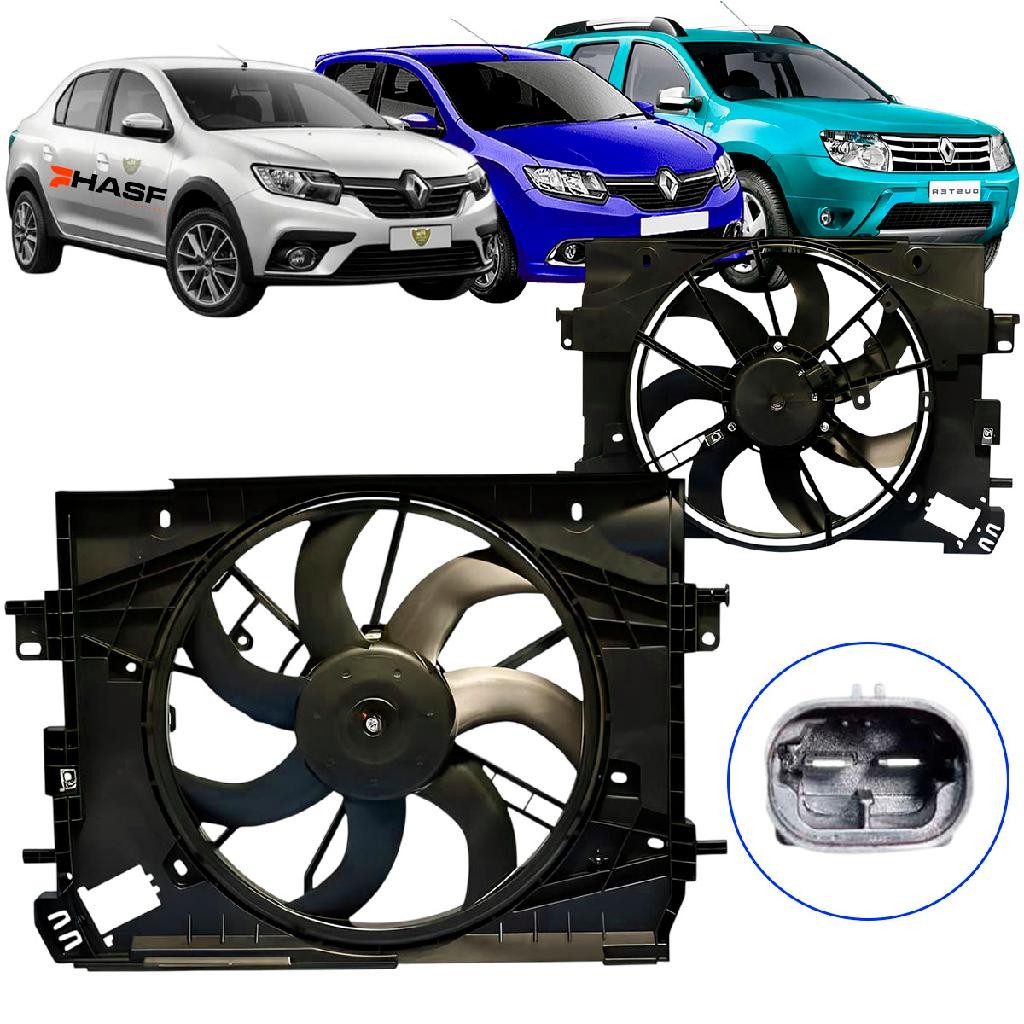 Ventoinha Radiador Renault captur Duster 2014 2015 2016 2017 2018 2019 2020 2021 2022 2023 2024 2025 C/ Defletor