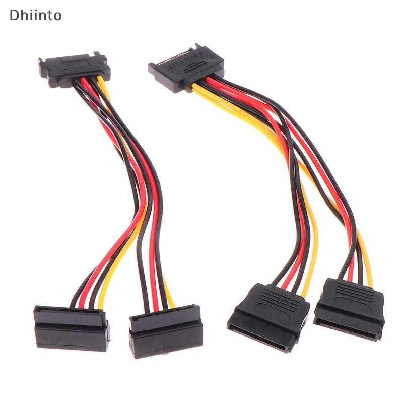[Dhiint] 1 Pc 20 Cm Cabo De Extensão SATA Para HDD SSD Disco Rígido Power Y Splitter Cable 15 Pinos Macho Duplo Alimenta