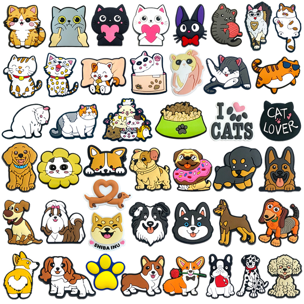 MEIDJ Encantos De Sapato Cute Pet Cats and Dogs Shoe Style 44 Acessórios De PVC Com Botão