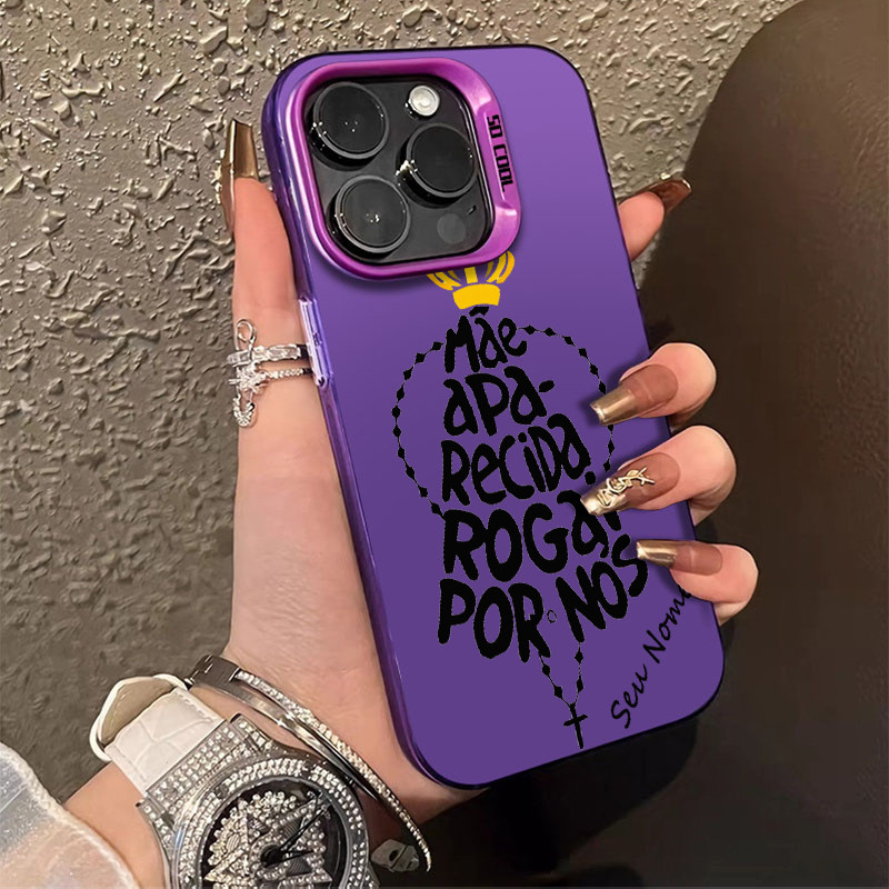 Capinha fé nossa senhora religiosa católica seu nome para iPhone 11 normal 15 12 13 14 15 pro16 pro max 14 15 16 plus em Oferta na Shopee
