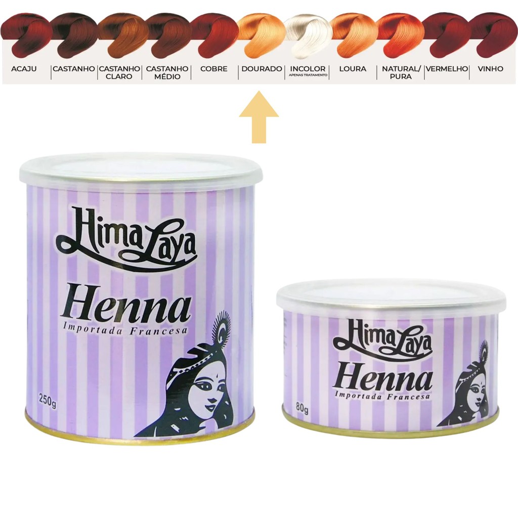 Henna Pó Himalaya 80g ou 250g - Dourada