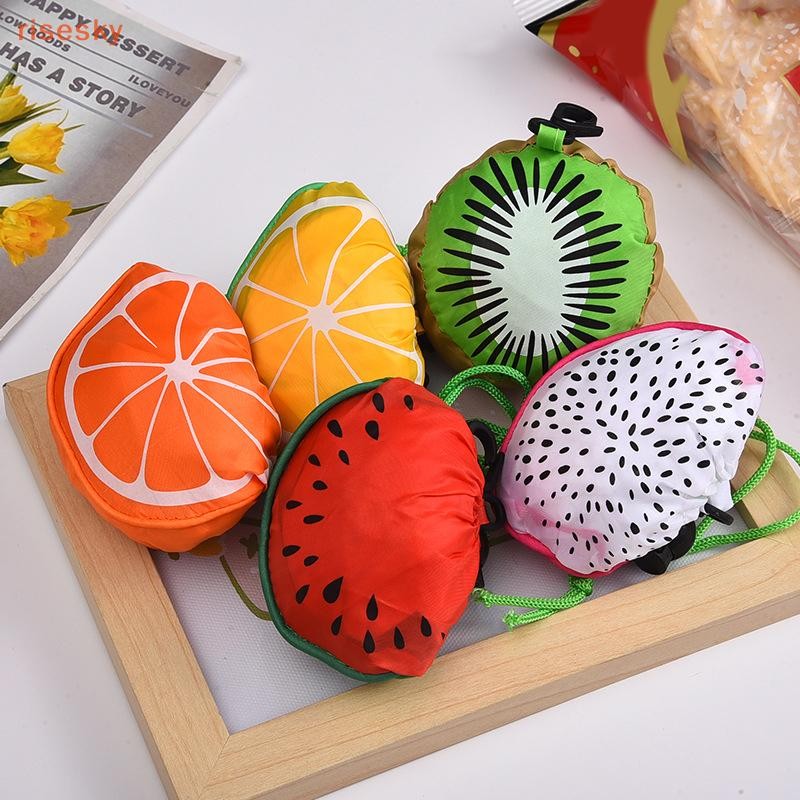 [risesky] Linda Sacola De Compras Dobrável De Frutas , Supermercado De Grande Capacidade , Bolsa De Armazenamento , Saco