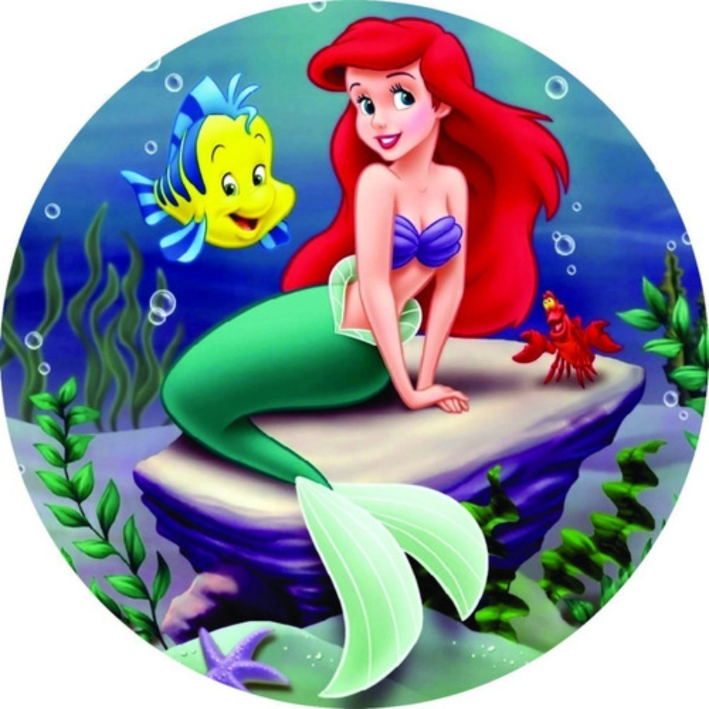 Capas Painel Redondo Mini Veste Facil Decoração Facil Mesa Sereia Ariel Diversos 50x50 em Oferta na Shopee
