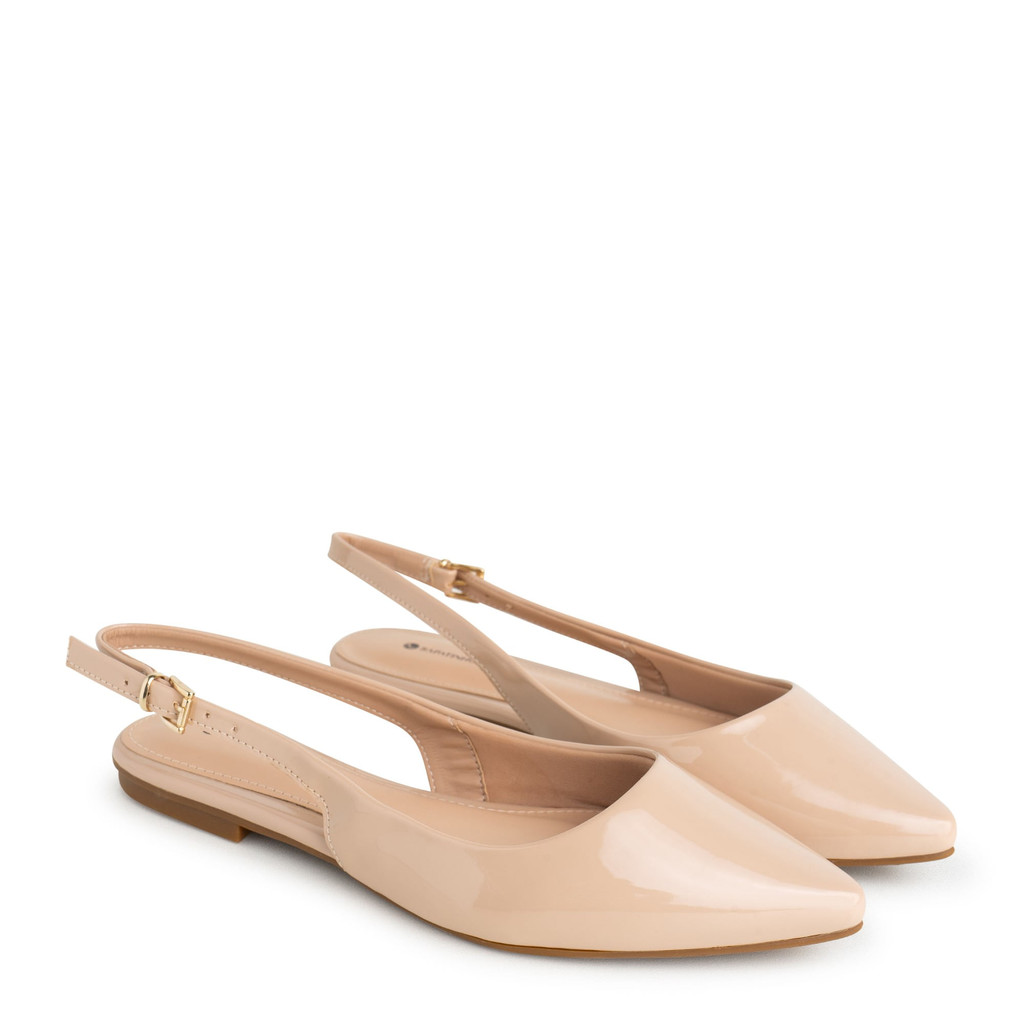Sapatilha Slingback Nude Amendoa com fivela Ouro 100070.02_1  G14 - Women Shoes