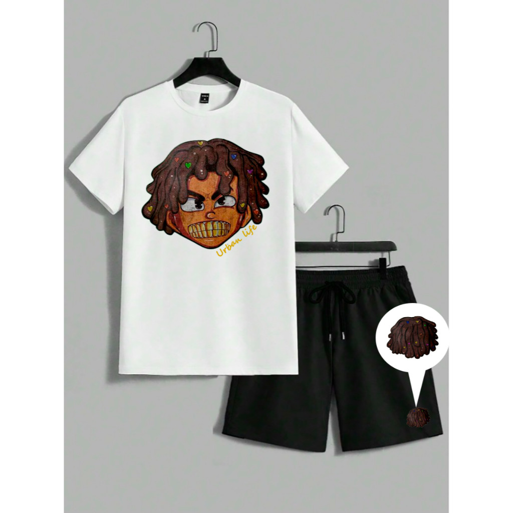 Kit Bermuda e Camiseta Algodão 30.1 Urban Life Estampado Influent Lançamento