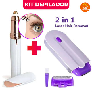 kit de cuidados femininos  lápis para sobrancelha + Depilador recarregável sem fio 2 em 1 em Oferta na Shopee