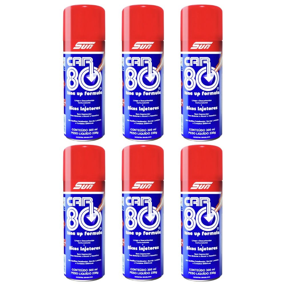 Kit 06 Descarbonizantes Aerosol 300ml Car80 em Oferta na Shopee