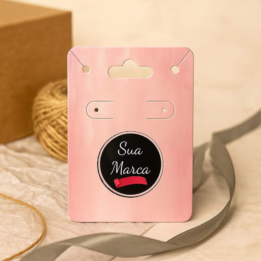 1.000 Tag para Bijuteria Personalizada com a Sua Logo Marca Suporte de Brinco e Colar