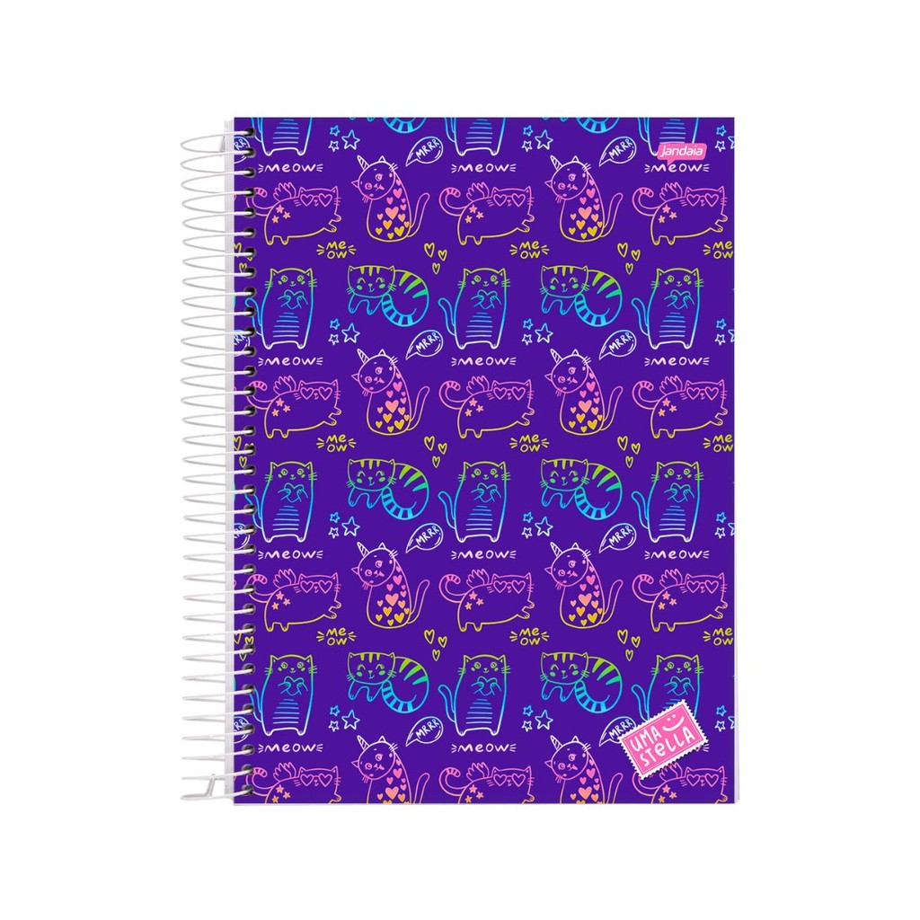 Caderno 20 Matéria Universitario Feminino 320 Folhas Stella - Jandaia MODELO:GATO em Oferta na Shopee