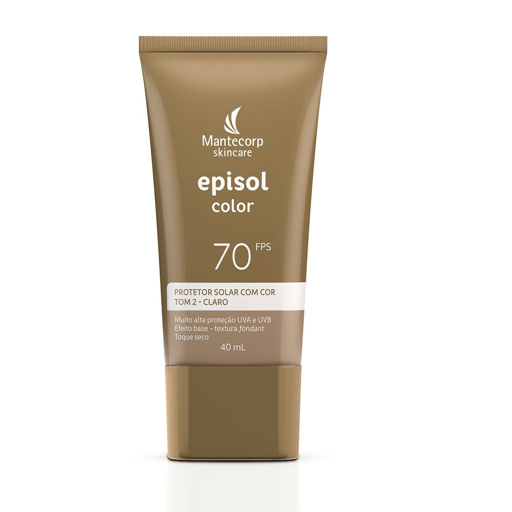 Protetor Solar Episol Color Tom 2 Claro FPS 70 40ml - Beauty