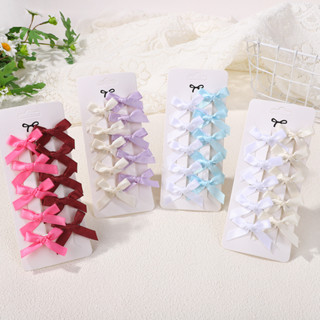 10 Pçs/set Crianças Doce Cor Sólida Mini Bowknot Com Grampo De Cabelo Do Bebê Meninas Estilo Balé Fita Trançada Acessóri em Oferta na Shopee