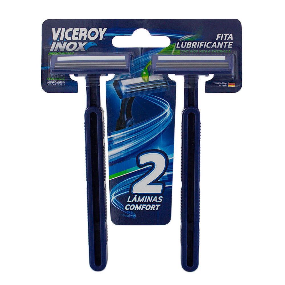 Aparelho de Barbear Viceroy Inox  Premium Max Descartável com 2 Unidades - Beauty