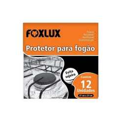 Papel Alumínio Foxlux Forra Fogão 27x27 12Pc | Proteção prática, resistente