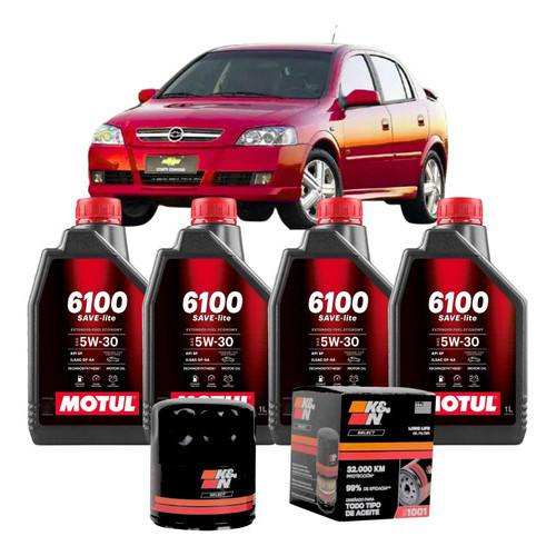 Kit Troca Óleo Premium Motul e Filtro K&n Gm Astra 1.8 2.0