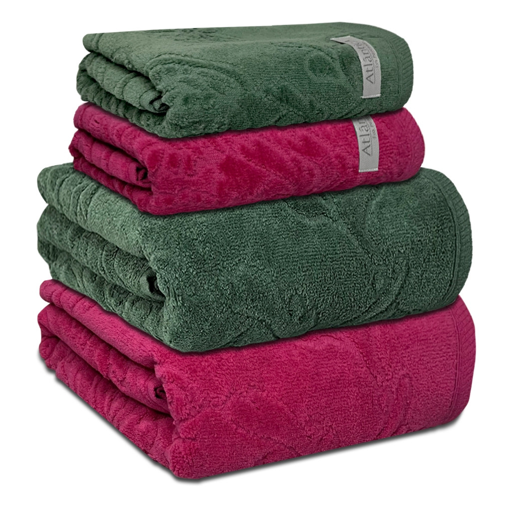 Jogo/Kit 4 Toalhas 2 Banho + 2 Rosto Amalfi Premium Fio Penteado 100% Algodão Grossa Macia...