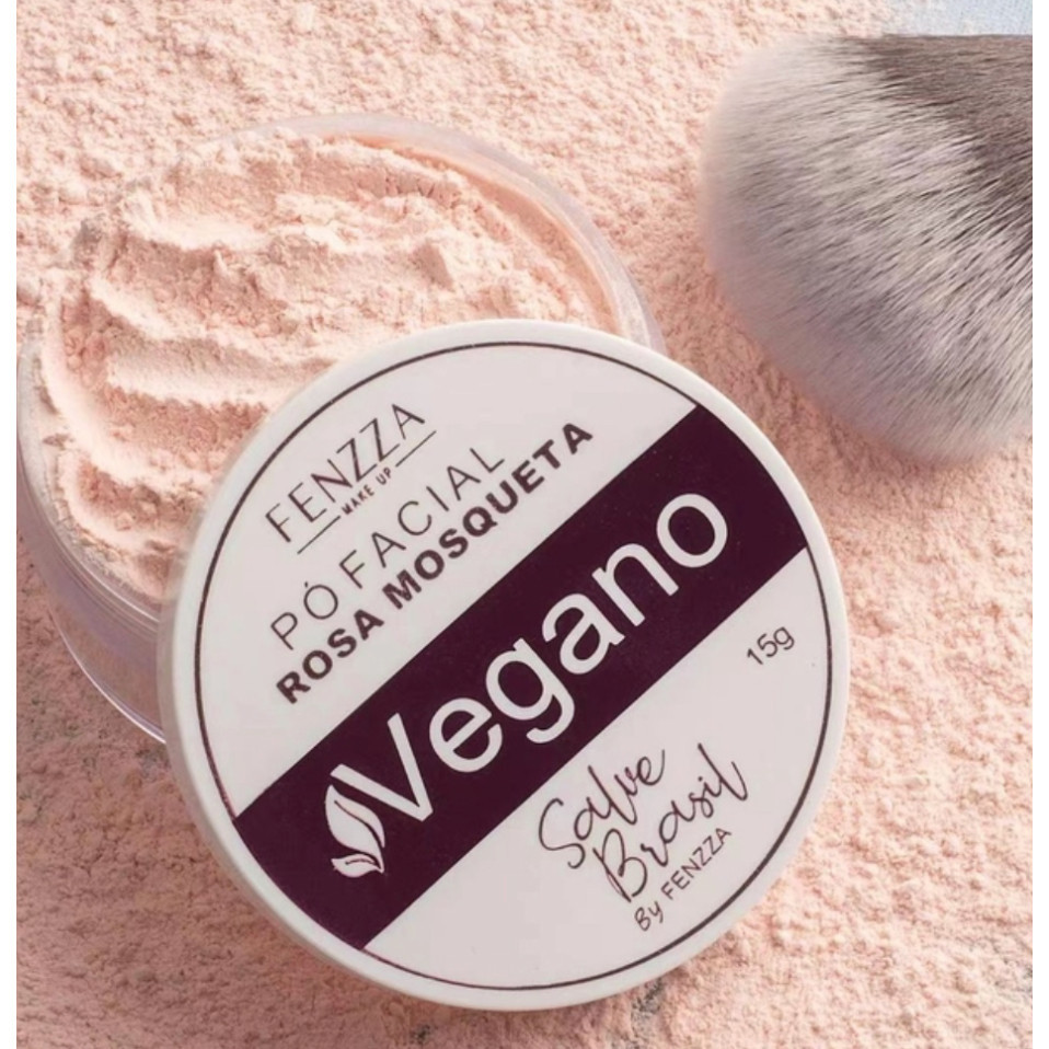 Pó Solto Facial Vegano Ultrafino Rosa Mosqueta Pó Banana Pó Translucido Pó Finalizador Iluminador