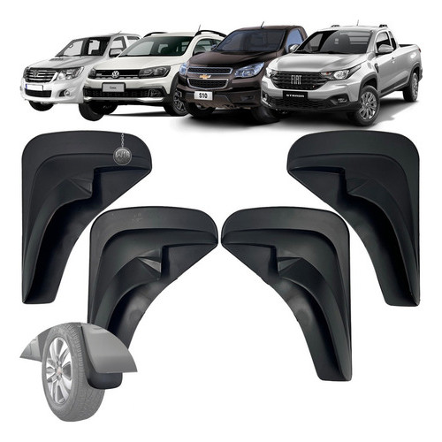 Apara Barro Lameiro 4 Peças Tg Poli Longo Preto Universal em Oferta na Shopee