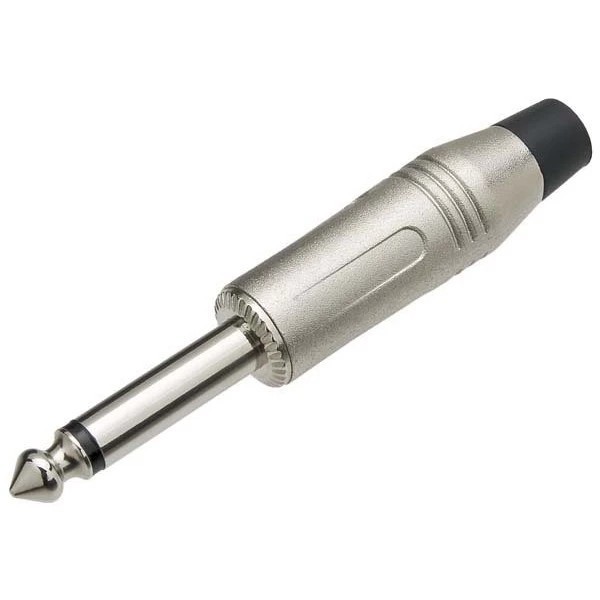 Conector Plug P10 Mono Similar Amphenol Prata