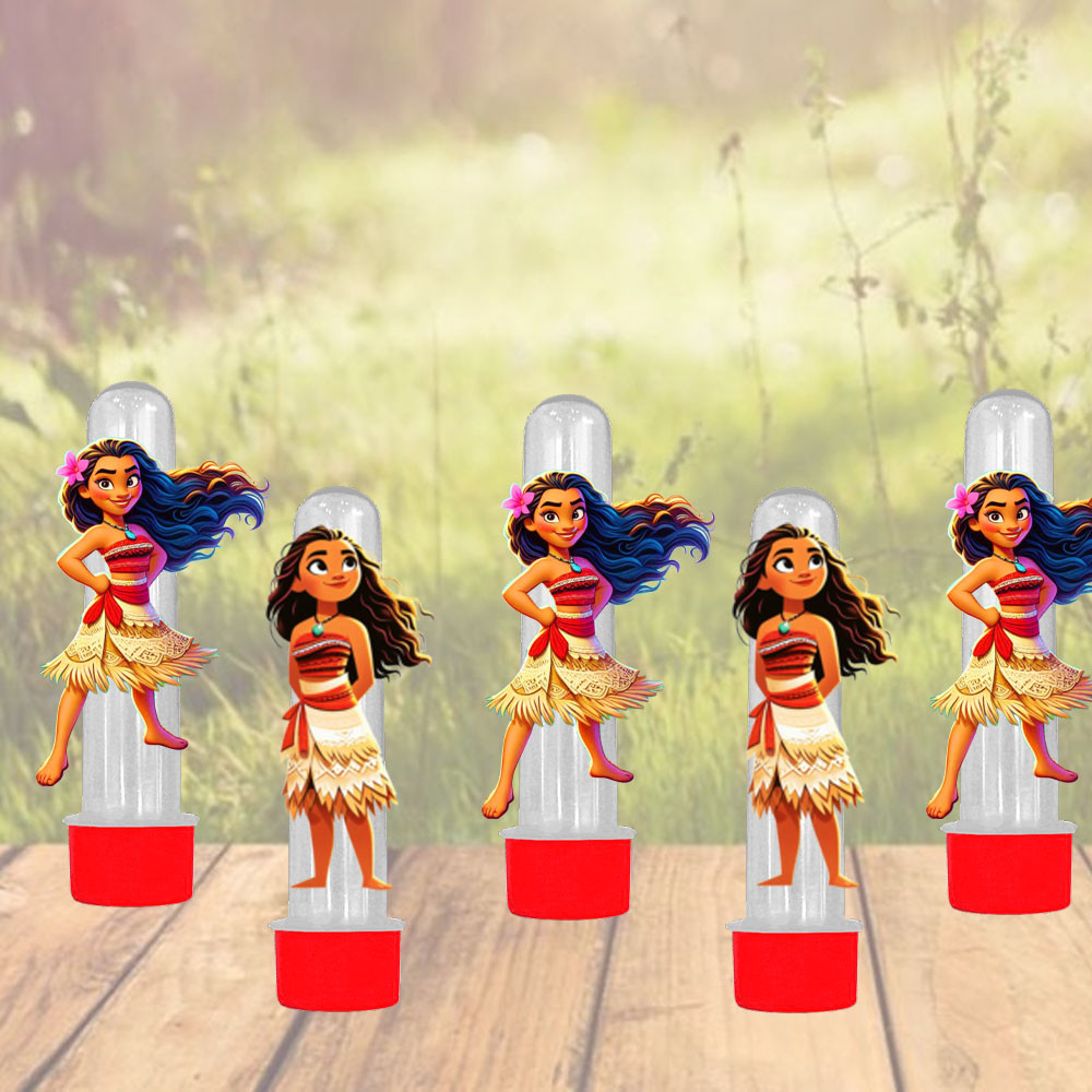 Kit com 10, 20 ou 30 Tubetes Personalizado Para aniversário Moana Moça — imagem 2 de 2