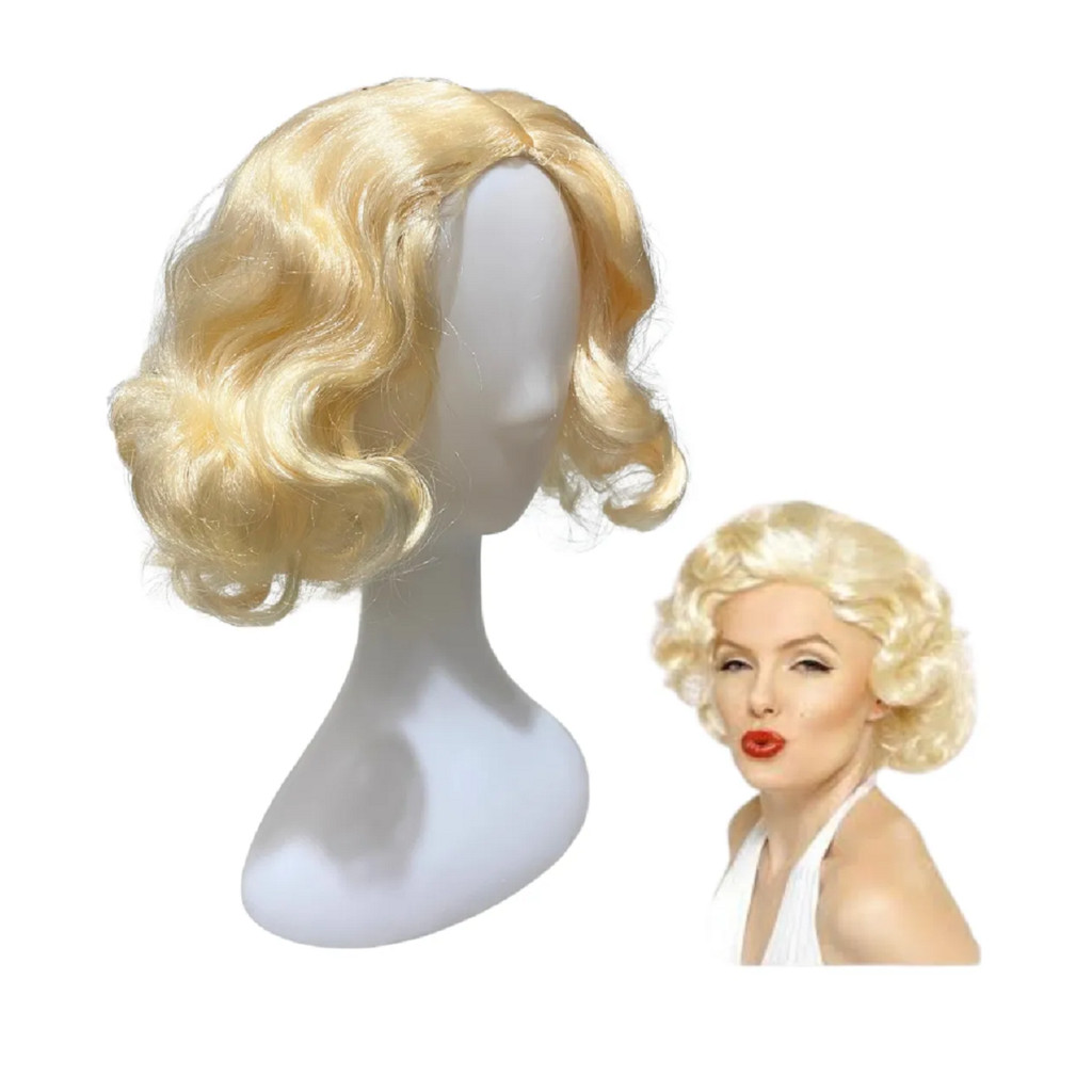 Peruca Marilyn Monroe Peruca Loira Cosplay Festa Fantasia