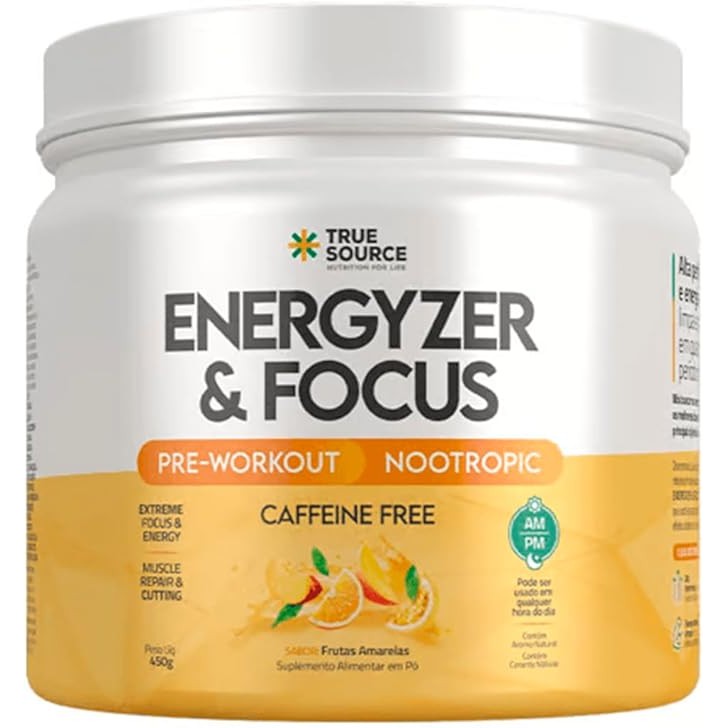Bebida Energética True Energyzer & Focus Frutas Amarelas 450G - True Source