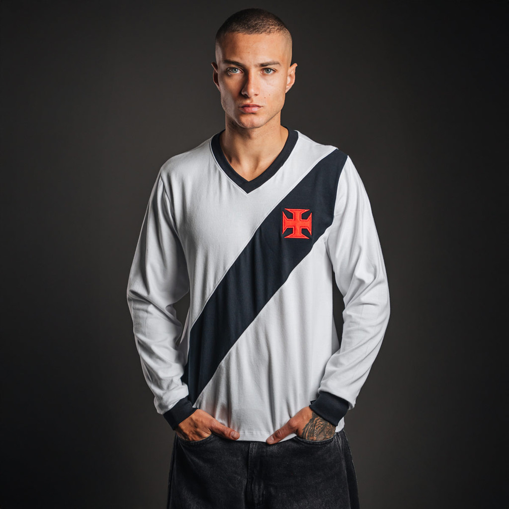 Camisa Vasco Retrô 1948 Manga Longa Branca Masculina Oficial em Oferta na Shopee