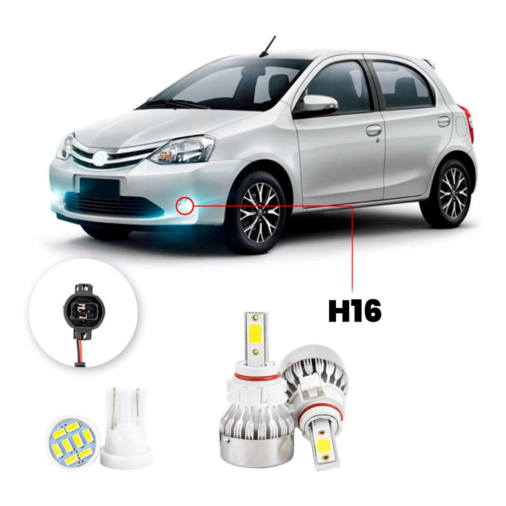 Lampada Farol Milha Led Toyota Etios Todos Os Anos 20000lm em Oferta na Shopee