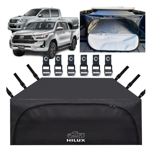 Bolsa Toyota Hilux Caçamba Inteira 733 Lts Premium Reforçada Instala Fácil Sem Furar Caçamba