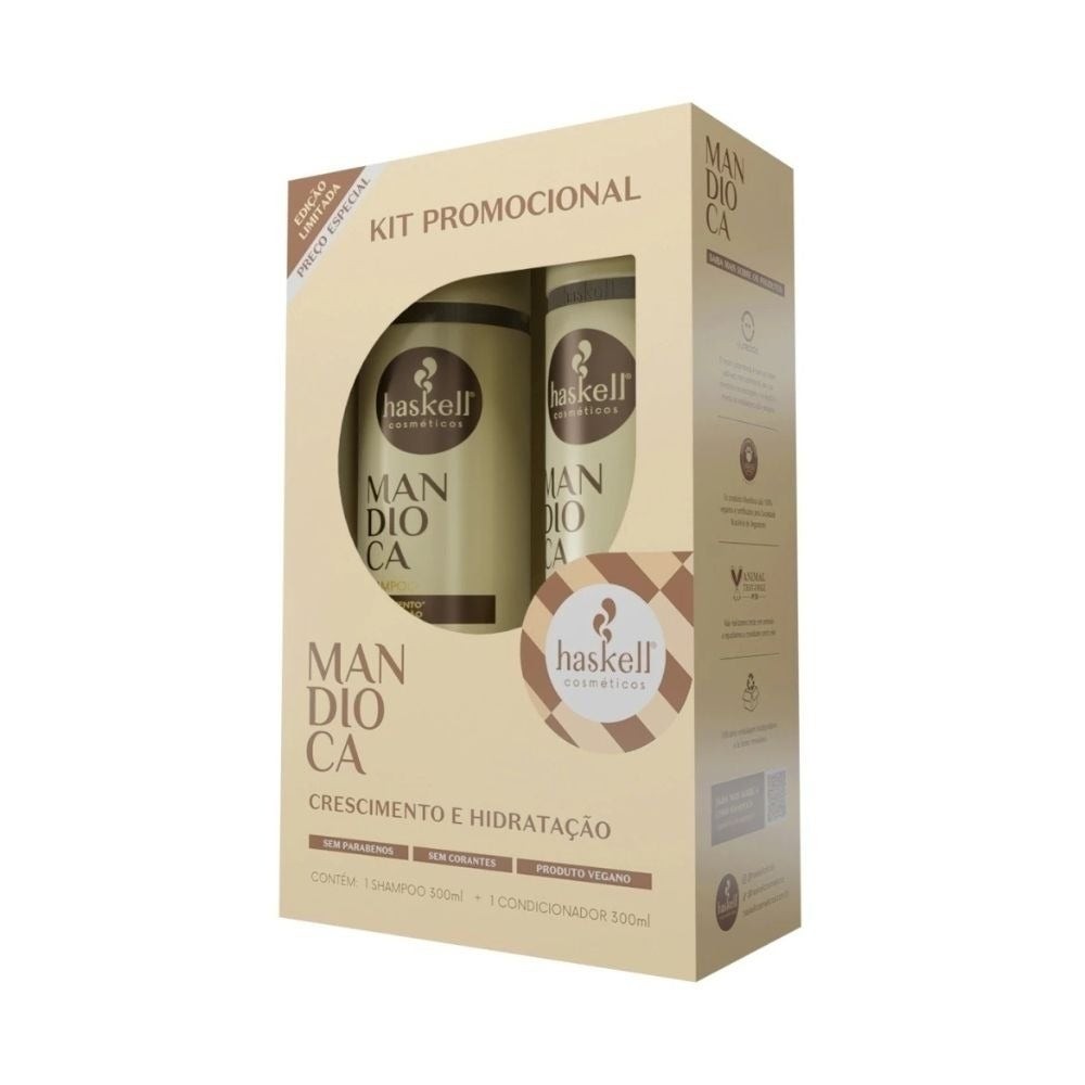 Kit Shampoo Condicionador Haskell Mandioca 300ml em Oferta na Shopee