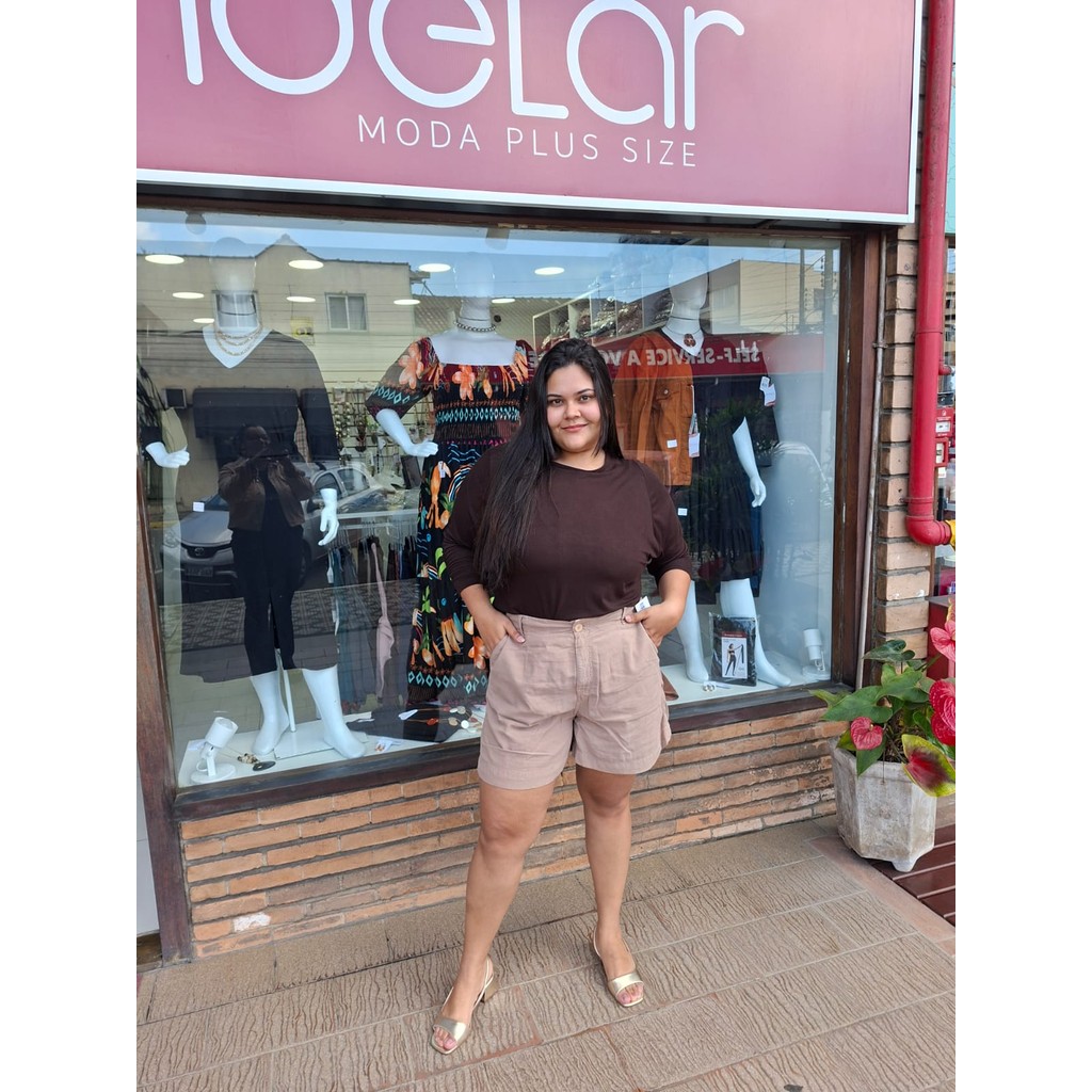 BERMUDA AREIA SOLTINHA PLUS SIZE CAMBOS