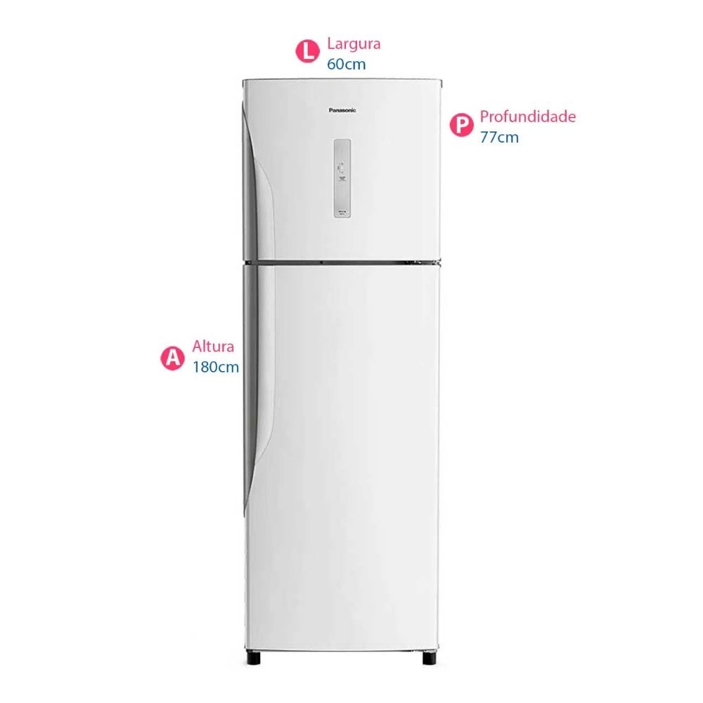 Detalhes do Geladeira Frost Free 387L Top Freezer 2 Portas NR-BT41PD1WA Panasonic