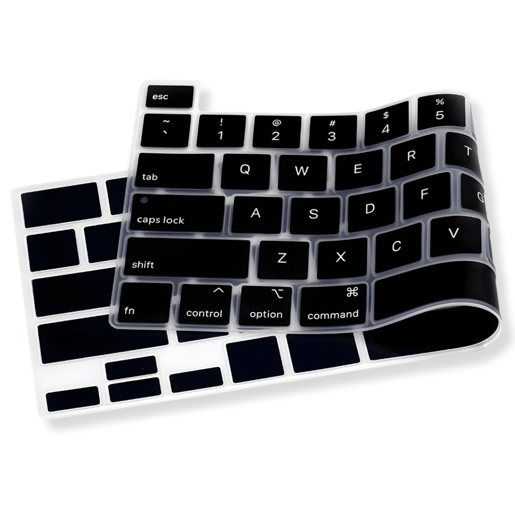 Protetor De Teclado P/ MacBook Pro 13" Polegadas  M1 M2 e Intel - Ano: 2019 Até 2022 - Modelos A2338, A2159, A2251 e A2289  - Preto