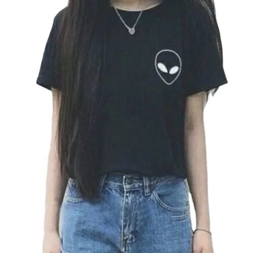 Camiseta baby look Alien Feminina Estampada Alienigena Et Camisa 100% Algodão