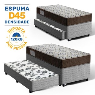 Cama Box Bicama + Colchão de Espuma D45 Solteiro Ortobom ISO 150 + Auxiliar de Molas Solteiro 88cm em Oferta na Shopee