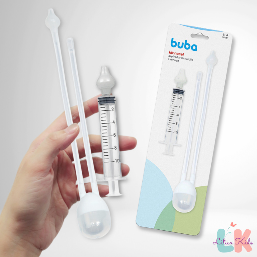 Kit Limpeza Nasal Infantil – 1 Aspirador de Sucção e 1 Seringa Lavador com Bico de Silicone - Buba em Oferta na Shopee