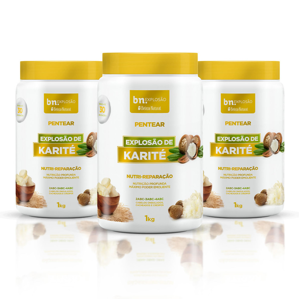 Kit Beleza Natural 3x Creme de Pentear Explosão de Karité 1Kg bn.Explosão em Oferta na Shopee