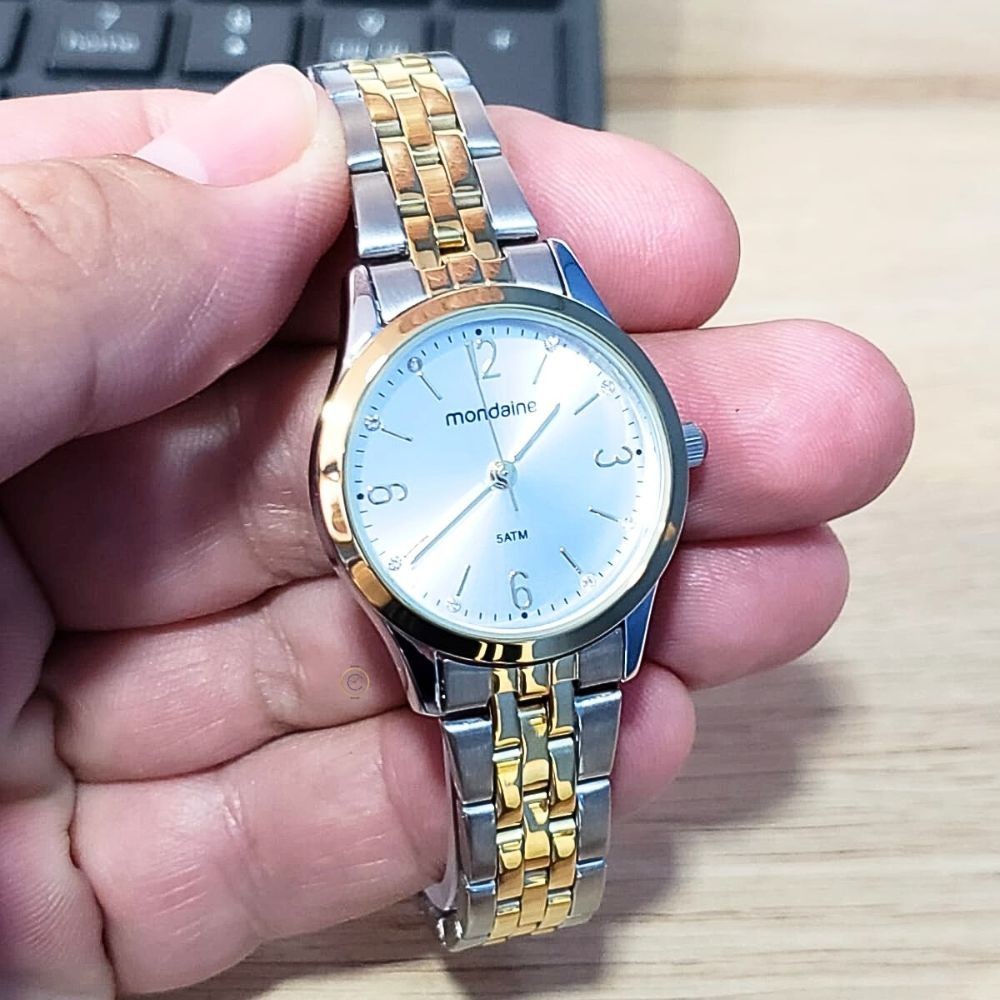 Detalhes do Relógio Mondaine Feminino Analógico Kit Semijoia 32720LPMKBE3K1
